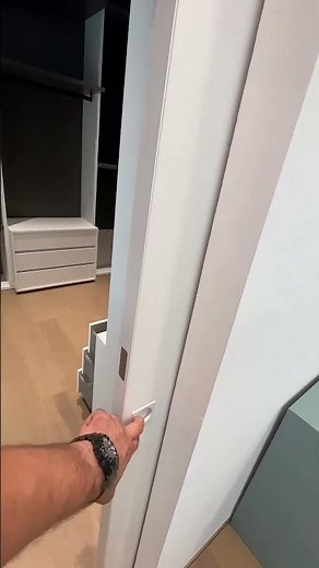 Porte coulissante affleurante avec miroir