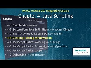 WinCC Unified v17 # 12: build this JavaScript Debug Window Utility! 🐞 #WinCCGURU