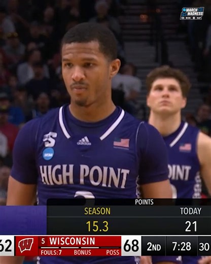 High Point guard Rob Martin was HOOPING in the Panthers' first-round upset over Wisconsin.Martin finished with 23 points and 10 assists to lead the 12 seed.