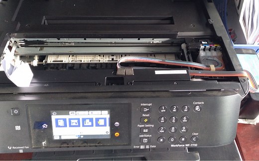 爱普生WF7710 打印机 进空气 大墨量清洗 冲墨 教程分享