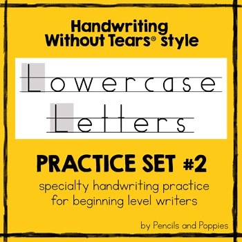 Handwriting Without Tears® style lowercase practice handwriting practice SET 2