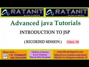 Advanced Java Tutorials || Introduction to JSP || by Mr.Ratan || class-01