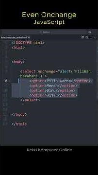Belajar JavaScript Pemula: HTML Event Attribute onchange