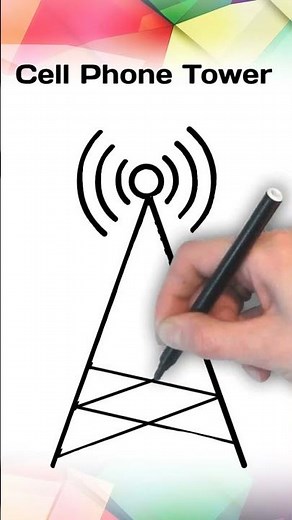 Draw Cell Phone Tower | Easy drawing | #drawings #shorts