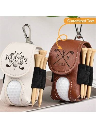1pc Customized Golf Bag, Personalized Fashion Golf Bag, Ball Stand, Leather Golf Tag, Customized Golf Ball Marker, Mini Golf Ball Rack, Leather Golf Travel Bag, Premium Golf Gift, Customized Engraved Leather Golf Bag Tag Gift (With Golf Ball Stand), Personalized Golf Ball Stand, Customized Golf Accessories, Groomsman Gift, Men's Golf Gift, Women's Golf Gift,Chic Autumn,Graphic Print | SHEIN
