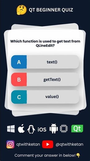 Question 11 | “Can You Solve This Qt Question? 🤔” #excel #windows #qt #cpp