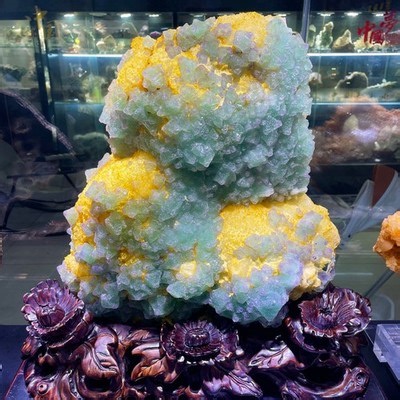 127LB TOP Natural green purple Cube fluorite Quartz Crystal Mineral  stand | eBay