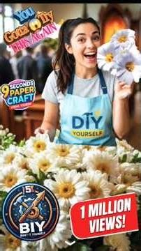 बच्चों के लिए सबसे आसान और बेहतरीन डेज़ी फूल 🌺 बनाने की कला के आइडिया, सिर्फ 9 सेकंड में || #biy