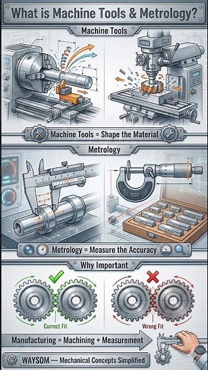 Machine Tools & Metrology Explained | Mechanical Engineering in 60 Seconds