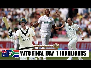ICC WTC Final Day 1 2025: AUS vs SA Highlights | Rabada 5 WKts 🔥