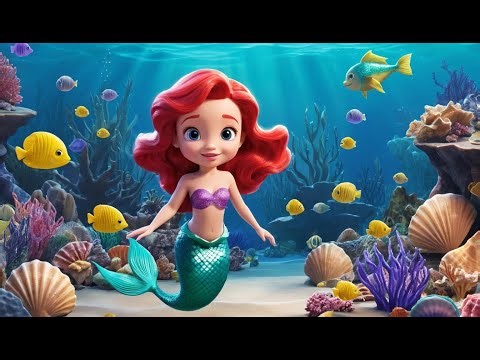 Little Mermaid Explores the Shells 🧜‍♀️🐚 | 3D Animated Nursery Rhyme for Kids