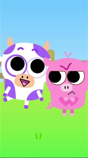 SILLY Cow makes GRUMPY Pig smile! ‪@gojellee‬ #gojellee #farminimals #cow #pig