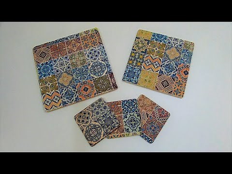 Napkin transfer on wood | Paper napkin transfer tutorial using plastic wrap