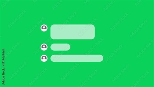 pop up chat conversation, pop up lots of notifications. animated video Green Screen animation HD Quality 4K Resolution transparent background