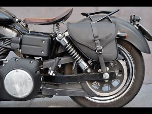 How to install Small Tango leather saddlebag on Harley Davidson Dyna - Ends Cuoio