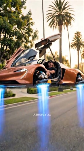 Flying McLaren in Malibu! 🤯 Futuristic Supercar 2050 #shorts #mclaren