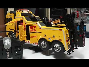 Tamiya Volvo Fh16 tow truck final test all functions and remote lighting.