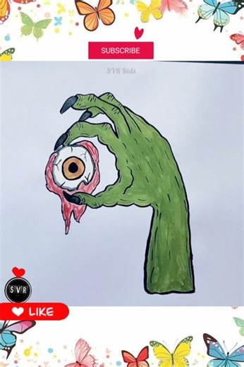 Creepy Monster Hand Painting Shorts 💀🧟 | Fun & Scary Halloween Art for Kids 🎃