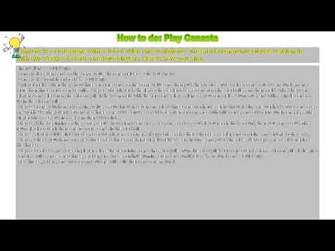 How to : How to do: Play Canasta