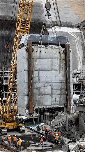 DAM DISASTER! Massive Spillway Gate Collapses Mid-Lift 😱💥 #fail #construction #engineering #viral