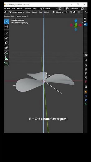 How to Create Flower in Blender || modeling flower in 50 second #3dforbeginners #blender