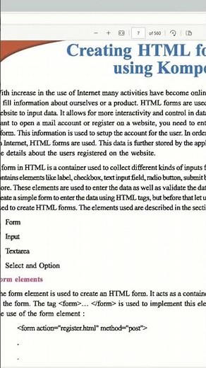 Chapter 1 – Creating HTML Form Using Kompozer Short clip - #P1 #boardexam2025 #class12computer