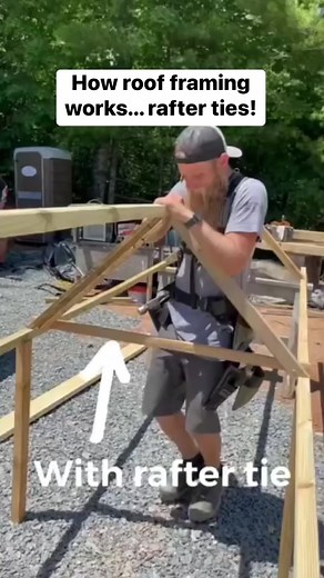 1.6M views · 5.3K reactions | Rafter ties keep the exterior walls from spreading! #roofframing #construction #woodwork #build #diy #reels | Perkins Builder Brothers | Facebook