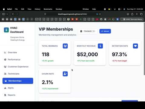 Project 1: HVAC Services Management Dashboard