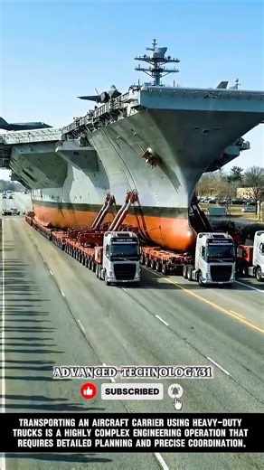 Transporting an Aircraft Carrier Using Heavy-Duty Modular Trucks !! #shorts #innovation #tools
