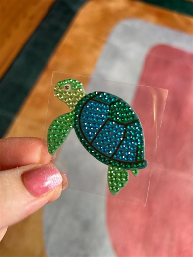 Sea Turtle Sparkle Jewel Textured Rhinestone Gem Sticker - Etsy