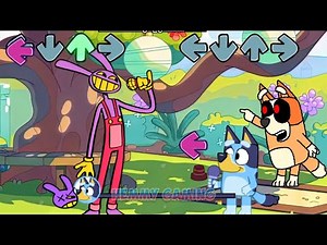 FNF NEW Amazing Digital Circus v3 vs Bluey Spooky Full Episodes Sings Can Can | Pomni the Plush