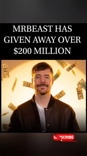 MrBeast Has Given Away Over $200 Million in Philanthropy and Challenges #music#trending #shortvideo