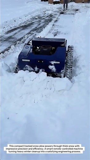Remote Controlled Snow Plow Clearing Deep Snow