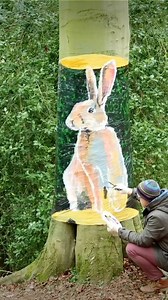 242K reactions · 23K shares | Rabbit Tree Painting Illusion. Incredible!  : howard__lee | Castle Arts | Facebook