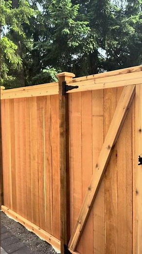 Clear Cedar Wood Fence | Custom Modified Panel Design | Post on Pipe by Rare Bears Fencing