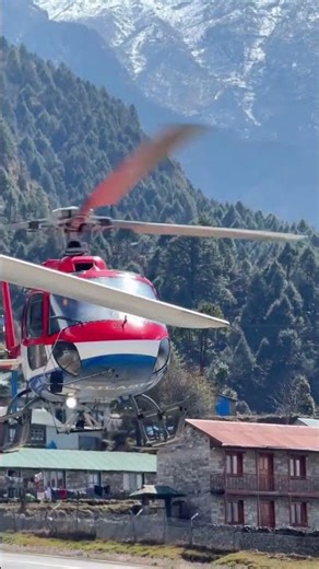 Returning from Everest Base Camp by Helicopter 🚁🏔️ #helicoptertour#everestbasecamp