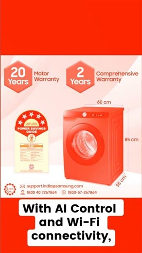 Samsung 8kg Front Load Washer — 5★ EcoBubble, AI Control & Wi‑Fi | Best Value! 🔥