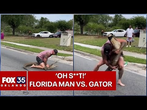 Florida man vs. alligator: Watch him take on reptile with bare hands, feet