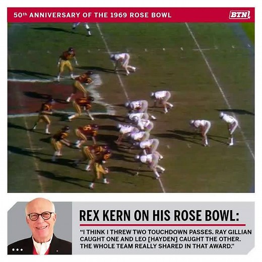 9.9K views · 63 reactions | Ohio State University Football won the national title 50 years ago on the same field it will take tomorrow afternoon. Rex Kern won the 1969 Rose Bowl MVP, and he recalled the arc of the 27-16 Buckeye win on our Take Ten Podcast: | Big Ten Network | Facebook