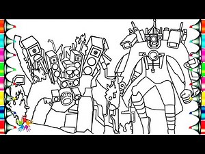 SKIBIDI TOILET 65 / New Coloring Pages / How to Color Destroyed TITAN SPEAKERMAN & TITAN CAMERAMAN