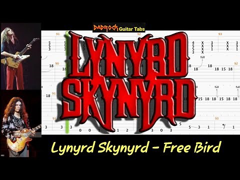 Free Bird - Lynyrd Skynyrd - All Guitar Parts + Bass TABS Lesson