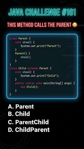 🤯 Java Parent Constructor Calls Child Method?! #java #viral #pleasent #music #coding