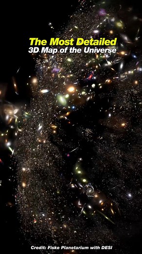 Glamour Physics on Instagram: "✨️Extraordinary journey through the Universe's galaxies✨️ Welcome to the most detailed galaxies map ever created! Fly through millions of galaxies in this visualization of DESI's first year of observations created by Fiske Planetarium . All of these galaxies are in their correct XYZ coordinates ( spatial coordinate) as seen from Earth. The galaxies have been given proxy images ( simplified/ substitute images), and the scale has been increased by 5 times to enhance