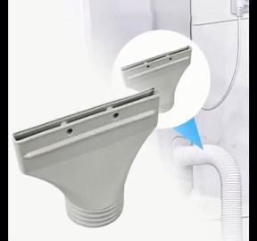 Portable Ac Hose Coupler, Window Flat Hose Connection Adapter, Tube Vent Kit, Quick and Easy Installation, Compact Lightweight, for Air Conditioning and Exhaust Gases (Gray)