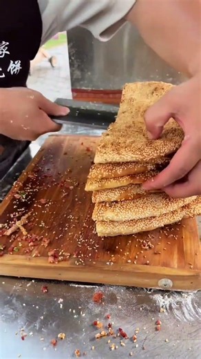 Satisfying Street Food Cooking ASMR | Giant Chinese Sesame Flatbread