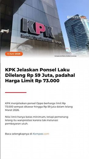 KPK Jelaskan Ponsel Laku Dilelang Rp 59 Juta, padahal Harga Limit Rp 73.000