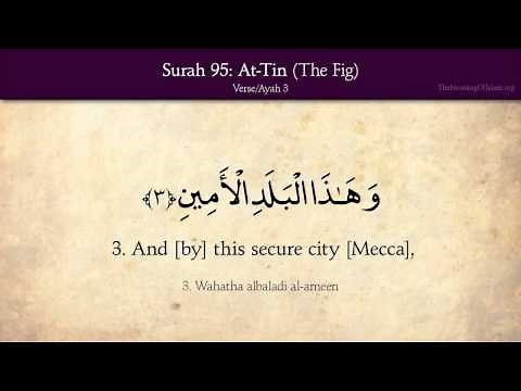 Quran: 95. Surah At-Tin (The Fig): Arabic and English translation HD