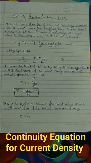 Engineering Physics || Continuity equation for current density