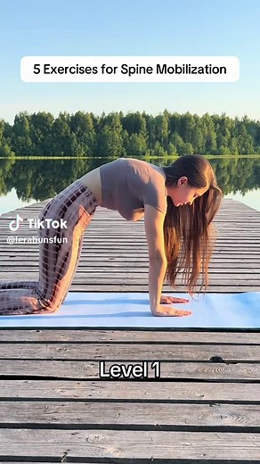 Doing these exercises is incredible for spine mobility! The higher level that you achieve in the stretches, the better results you will see in back pain prevention!🧘‍♀️ #m#mobilityd#dailyyogas#spinehealthf#fyp