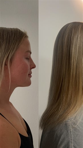 Gilbert, Arizona/ Blonde Specialist/ IBE Hair Extensions on Instagram: "Invisible Bead Extensions…Extensions that heal 🤍 When this client first came to me, she had another extension method in her hair. Her natural hair was broken off everywhere. Some areas were even pulled out at the root. That means her hair didn’t just need to grow longer… It had to regrow from the scalp. Fast-forward less than 3 years of IBE ✔️ We grew her hair from the root ✔️ Cut it into a short bob TWICE for fun ✔️Creates